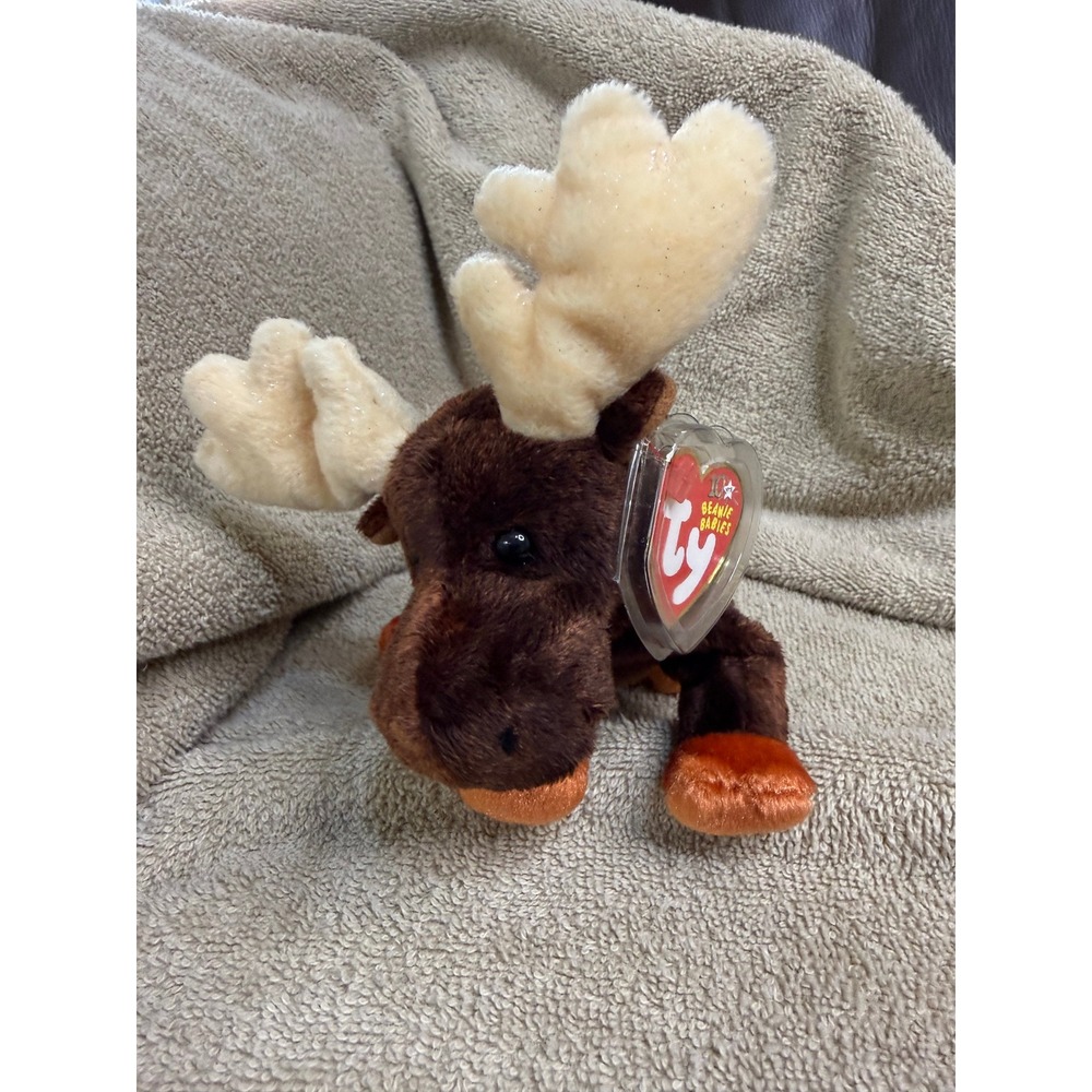 Ty Beanie Babies Zeus Moose Plush Toy OS Brown New 2002 Collectible Plushie